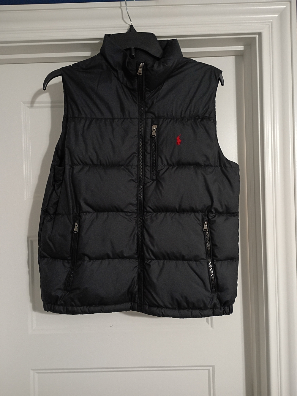Polo by Ralph Lauren Black Down Puffer Vest with Red Pony Boys Size Large New